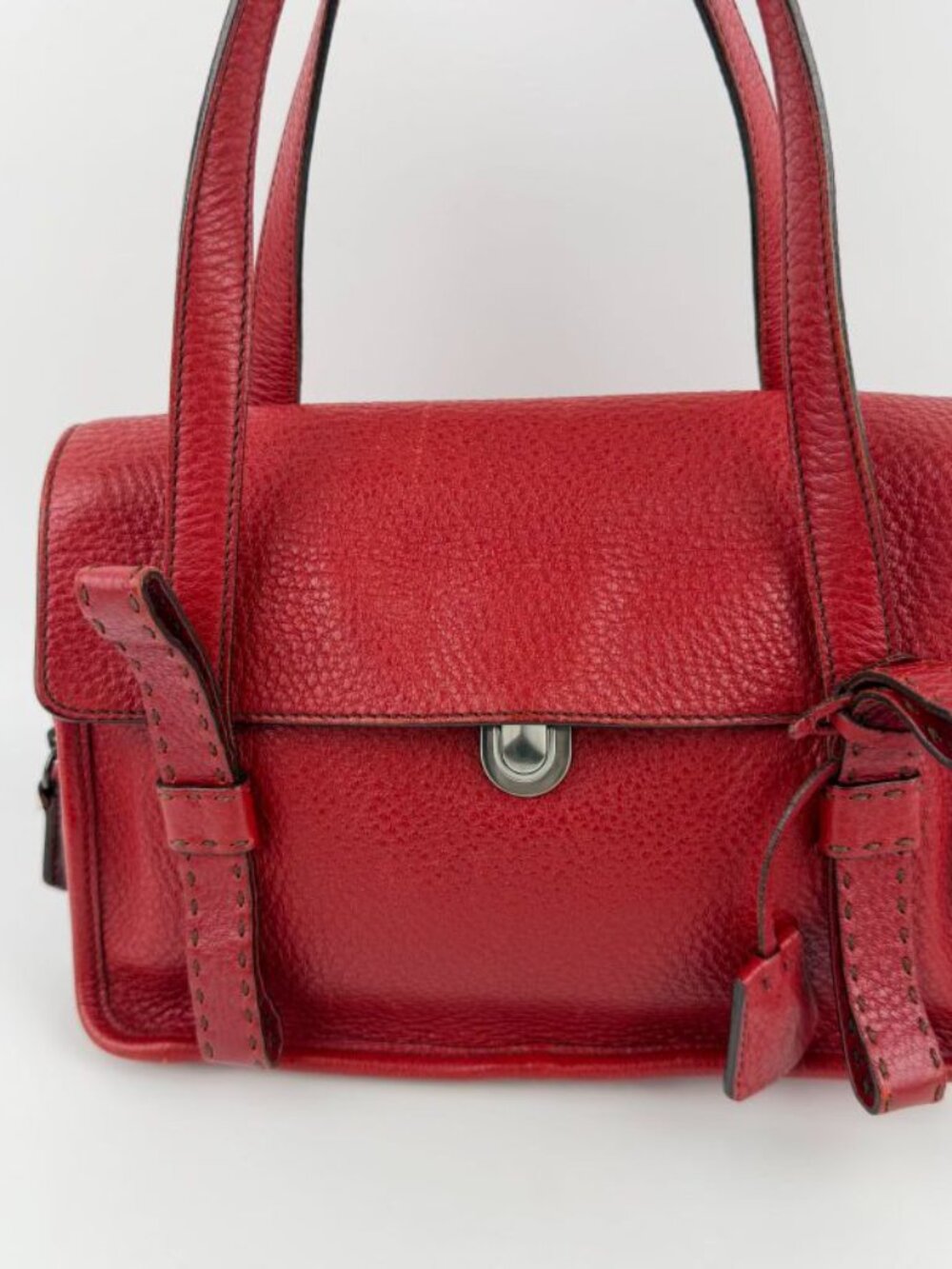 Prada Tote Red Leather Vintage - Picture 4 of 16